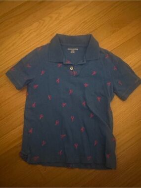 Boys Blue Polo with Lobsters
